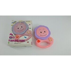 Vintage 90s My First Tambourine Toy by Smile Non-Working Kitsch Rare Novelty Toy